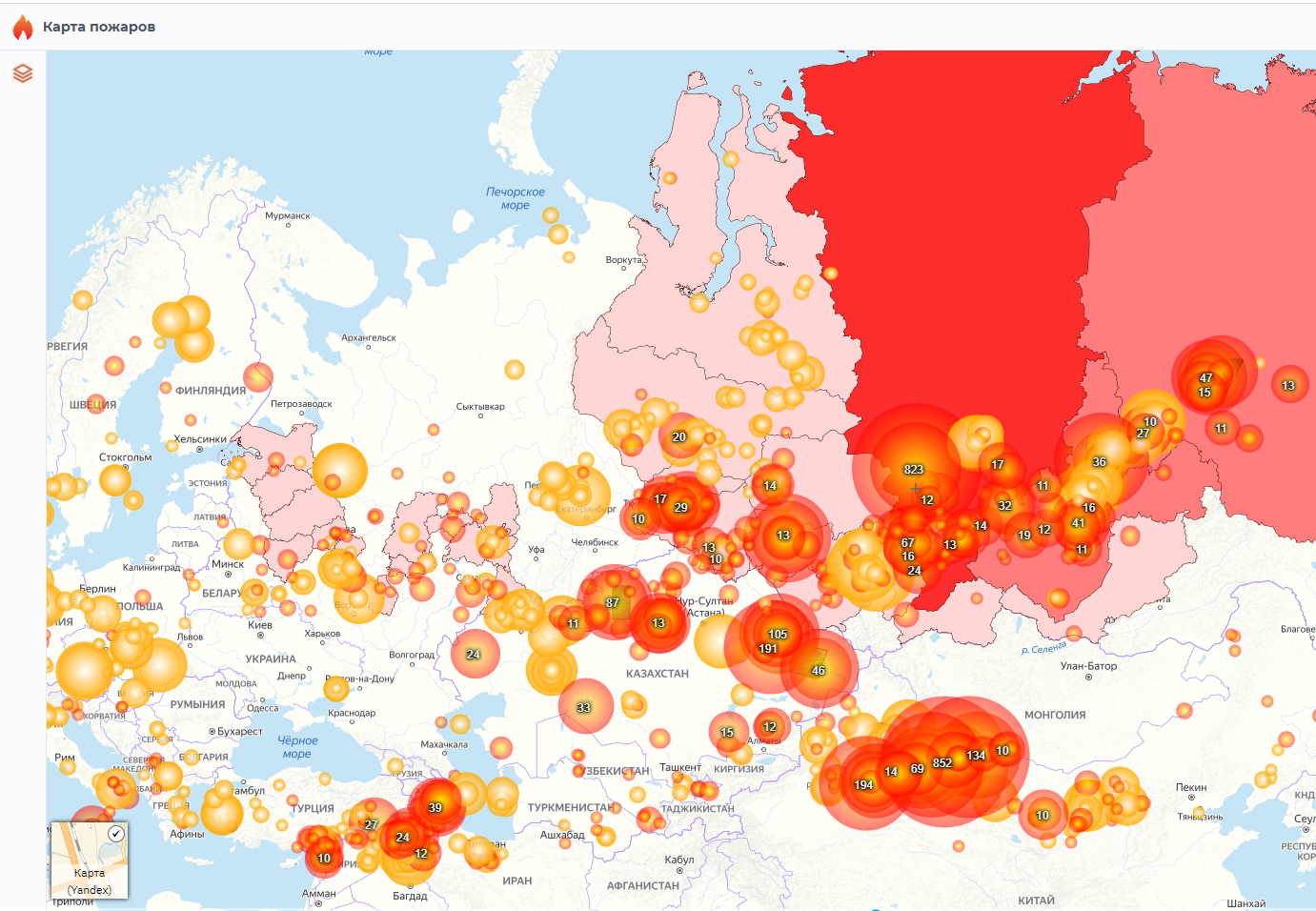 Карта термоточек мчс россии